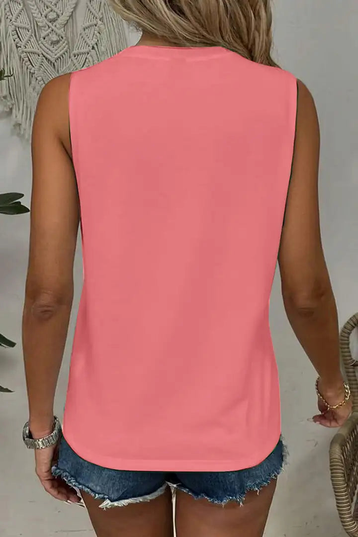 Tanktop met ronde hals en korte mouwen