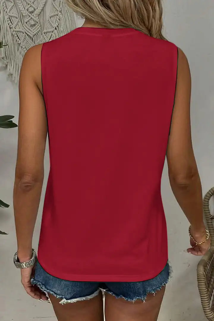 Tanktop met ronde hals en korte mouwen