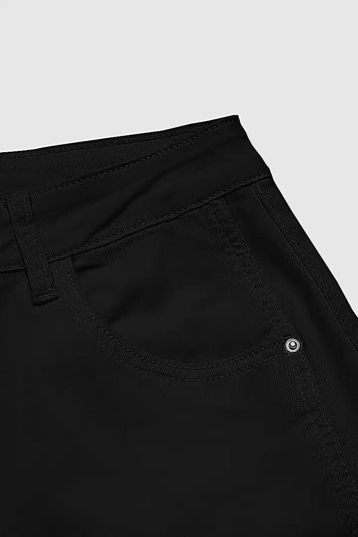 Mirae - Broek met effen stikdetails en middelhoge taille