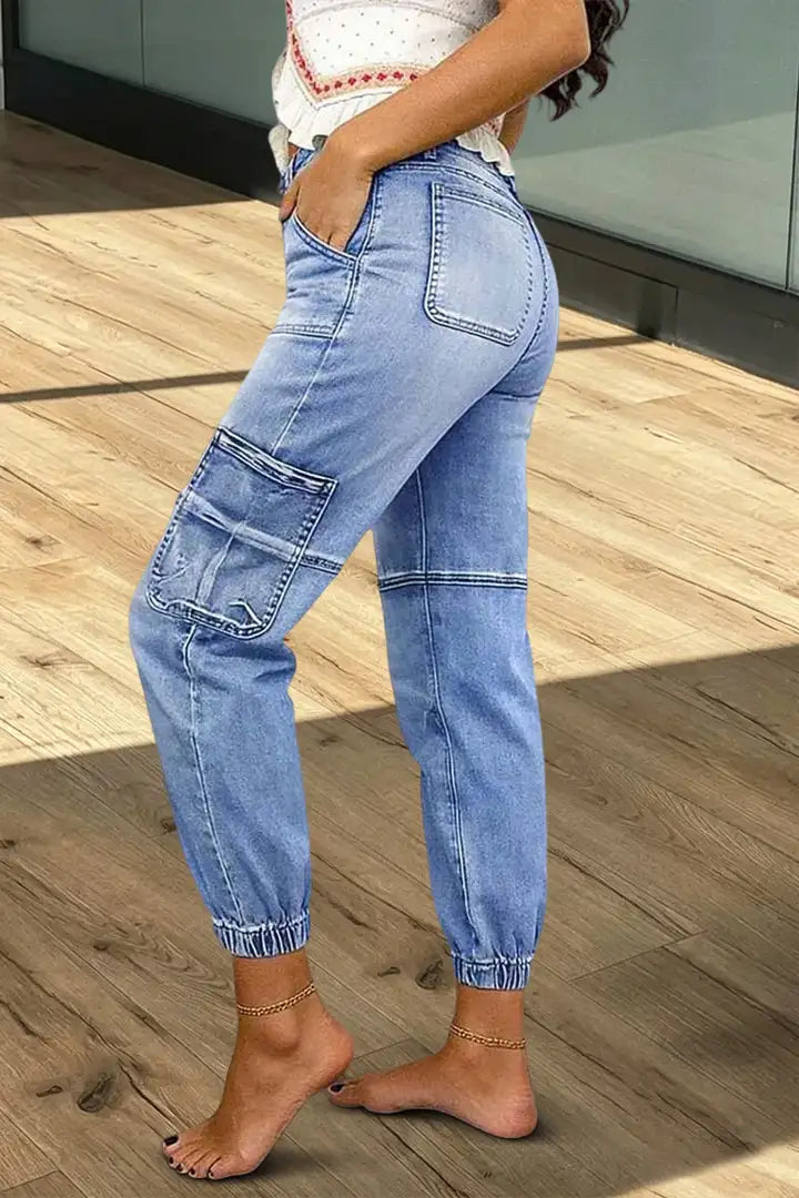 Liva - Cropped broek met meerdere zakken