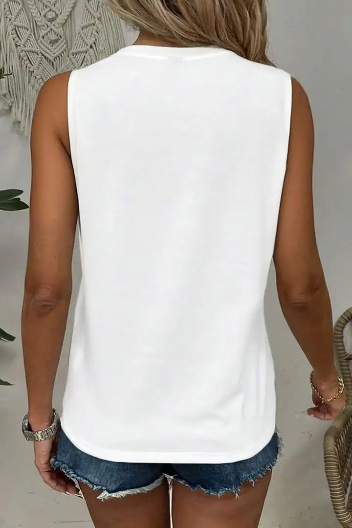 Tanktop met ronde hals en korte mouwen