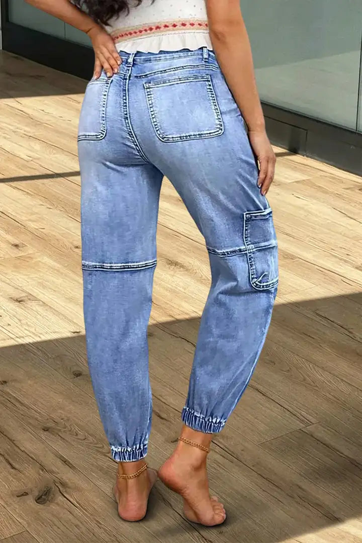 Liva - Cropped broek met meerdere zakken