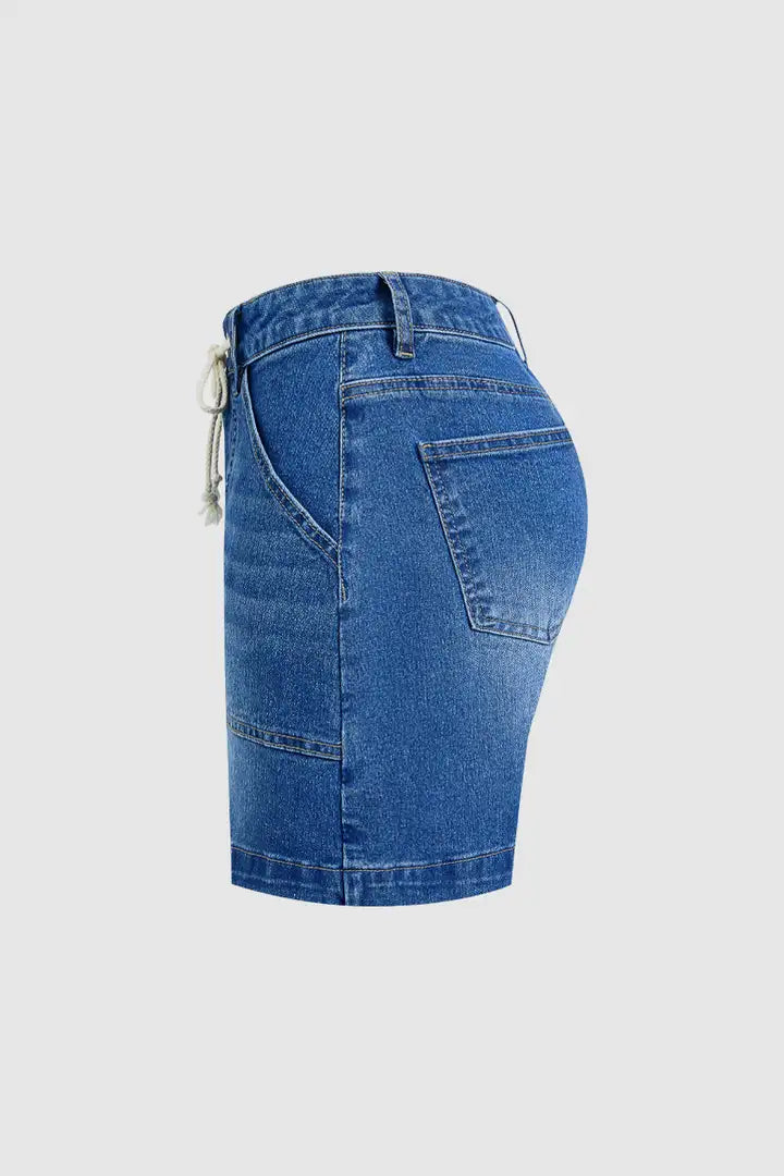 Nova - Wasbare denim broek met opgestikte zakken