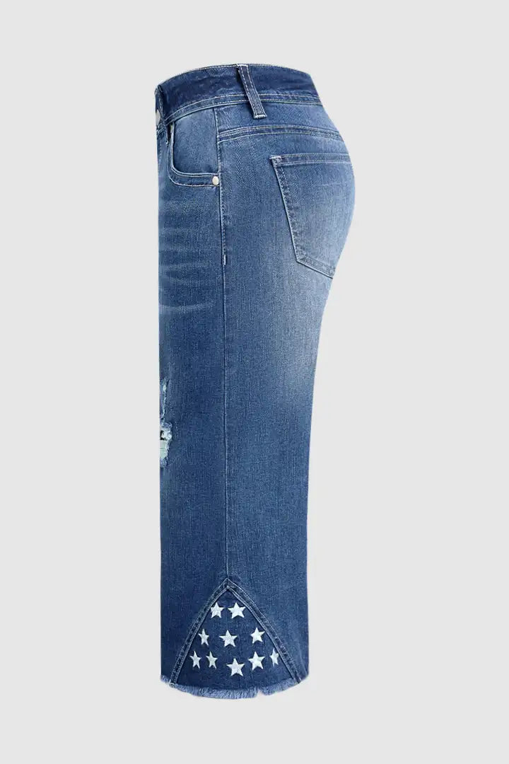 Vira - Capri broek met sterrenborduurwerk
