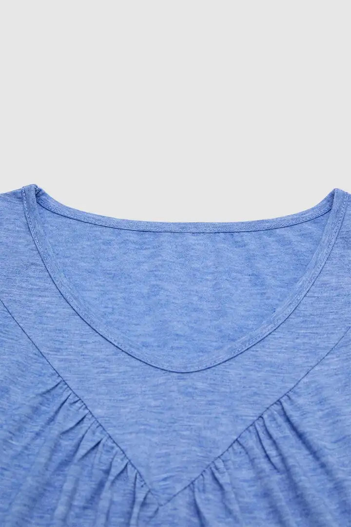 Tanktop met plooien en V-hals