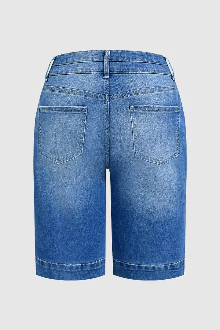 Mila - Denim broek met dubbele knoopsluiting
