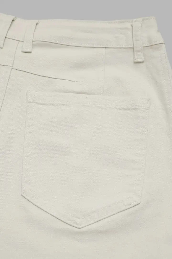 Mirae - Broek met effen stikdetails en middelhoge taille