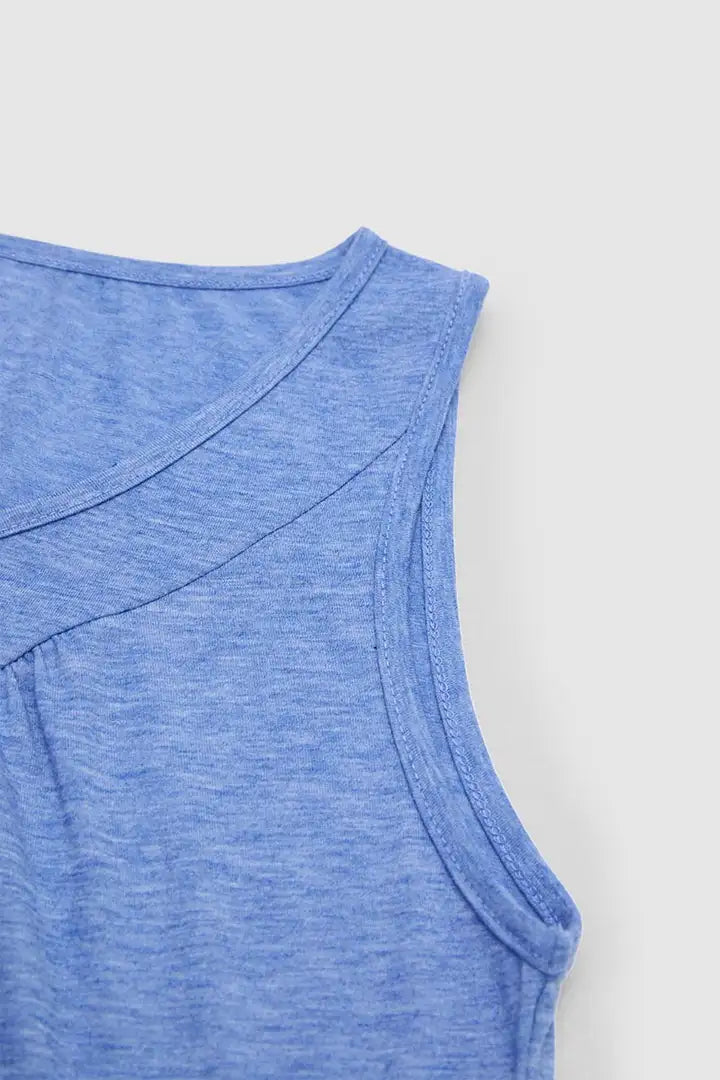 Tanktop met plooien en V-hals