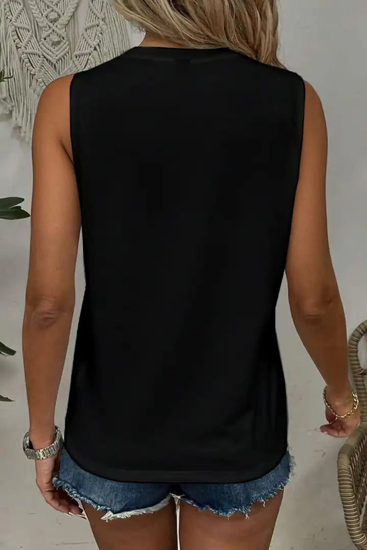 Tanktop met ronde hals en korte mouwen