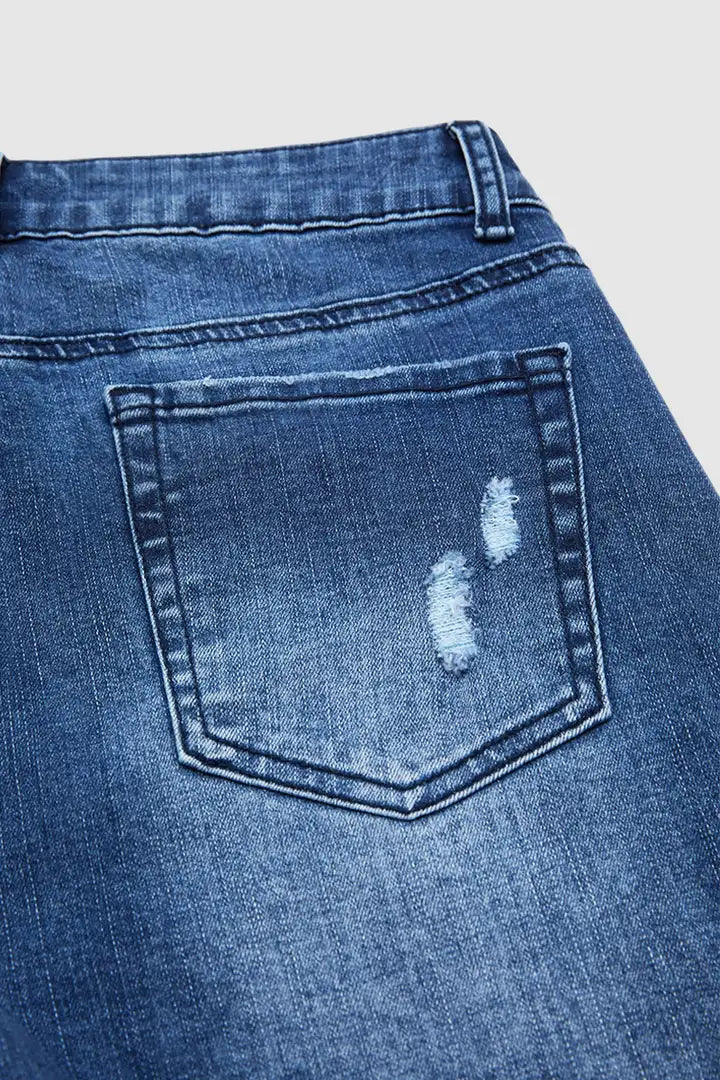Mina - Denim bermudashort met Amerikaanse vlag