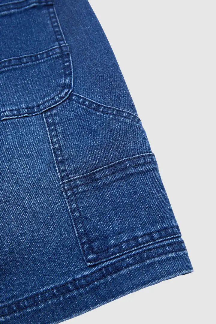 Sira - Denim broek met opgestikte zakken en hoge taille