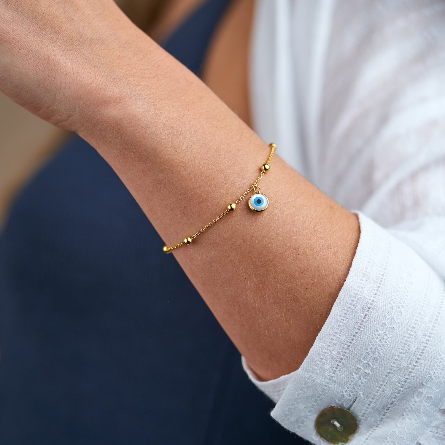 Armband met bolletjes en hanger