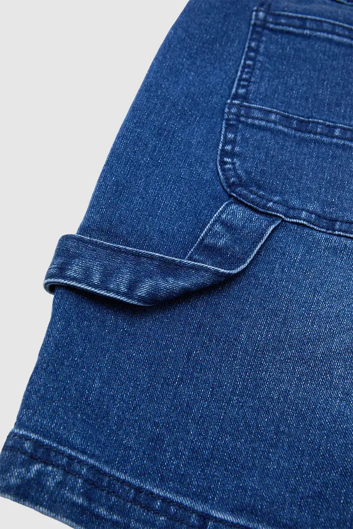 Sira - Denim broek met opgestikte zakken en hoge taille