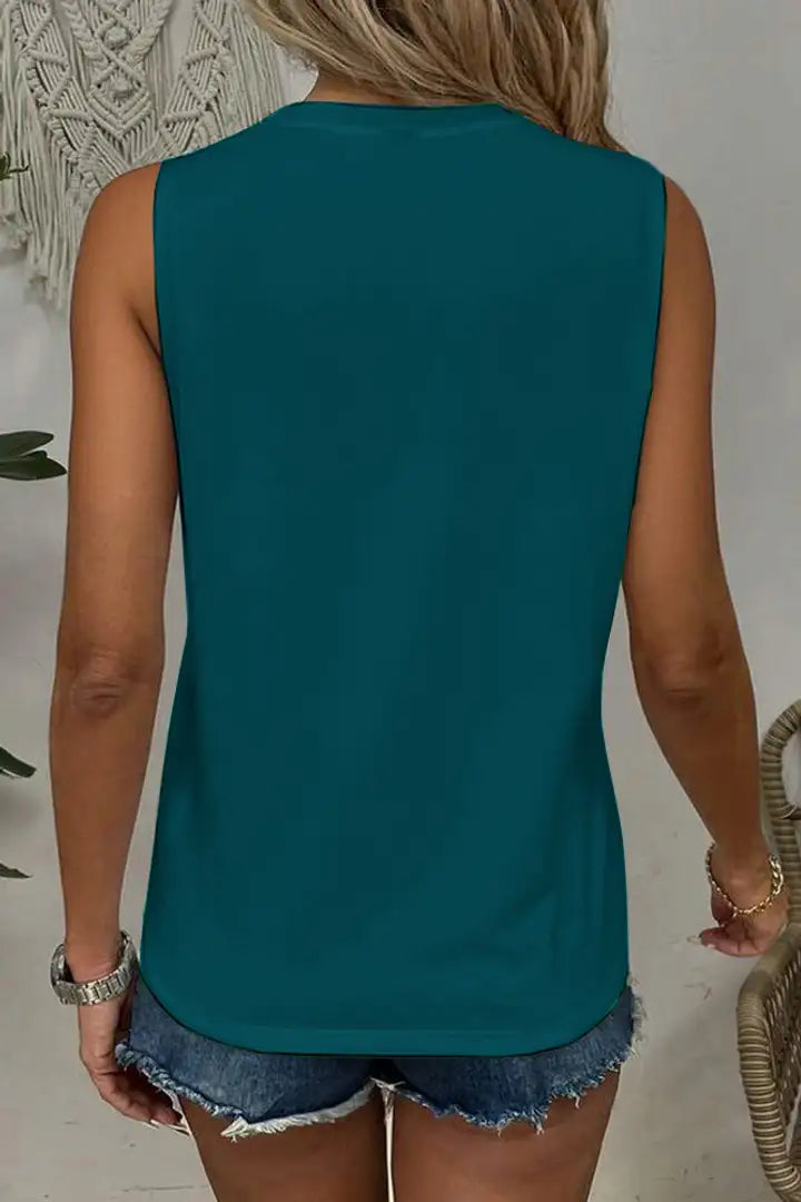 Tanktop met ronde hals en korte mouwen