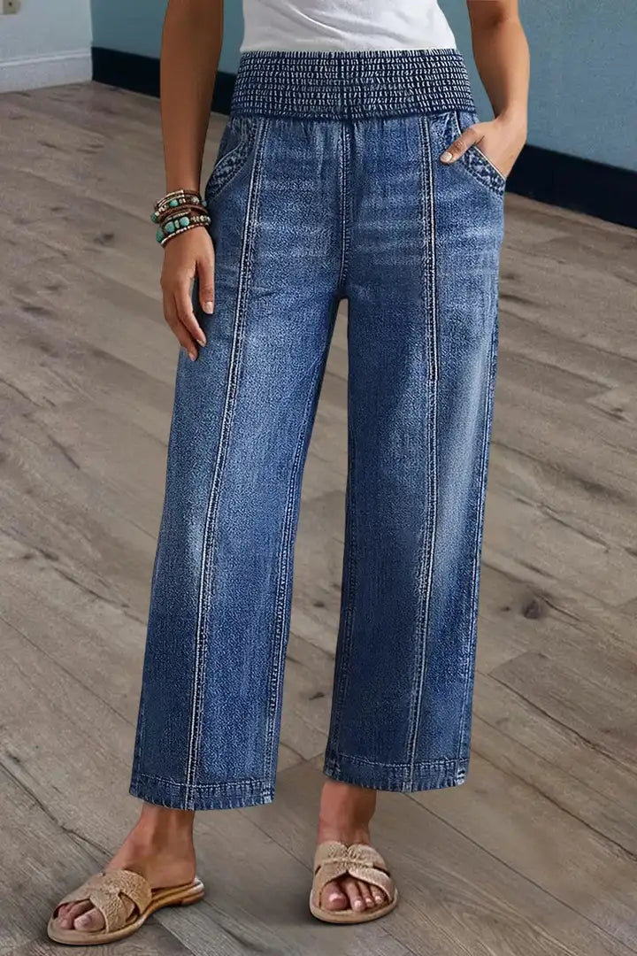 Yara - Wasbare, elastische crop broek