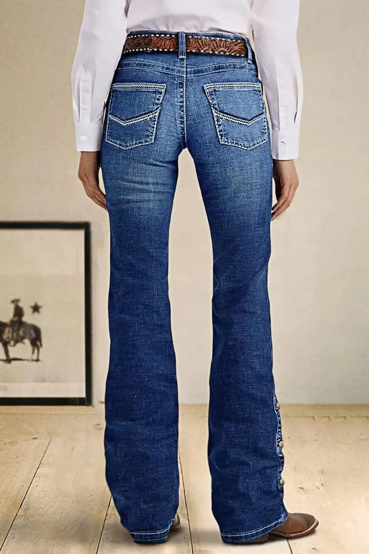 Aria - Wasbare broek met knoopsluiting aan de zijkant