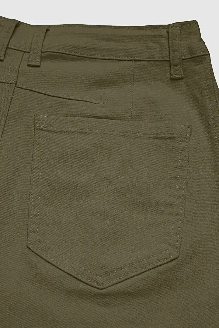 Mirae - Broek met effen stikdetails en middelhoge taille