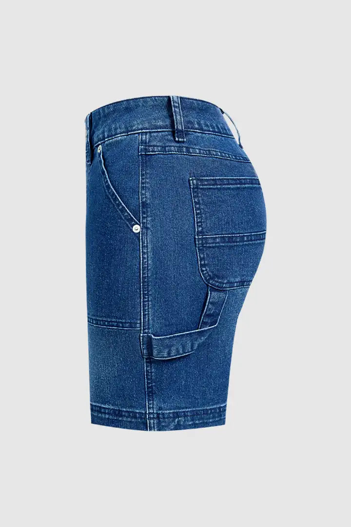 Sira - Denim broek met opgestikte zakken en hoge taille