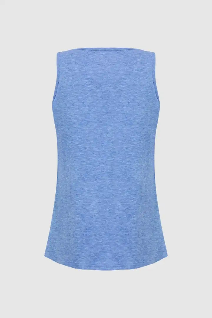 Tanktop met plooien en V-hals