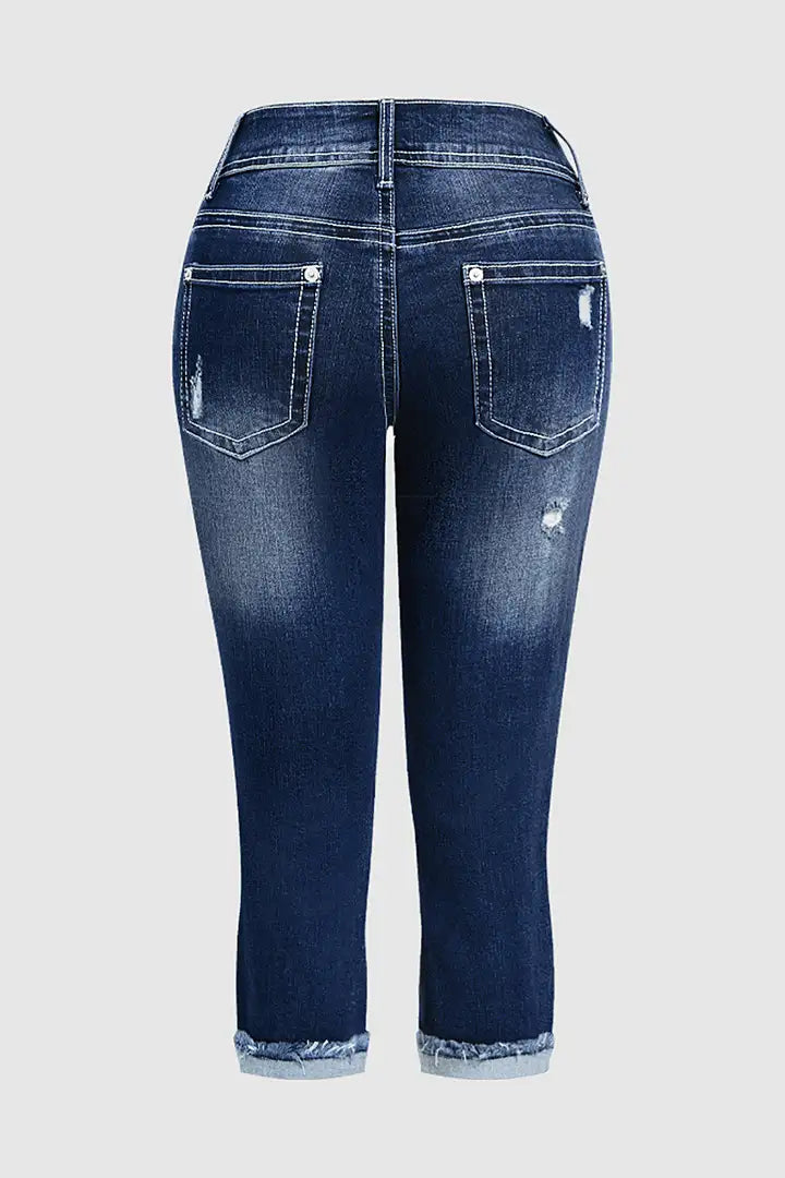 Kira - Capri broek met dubbele knoopsluiting
