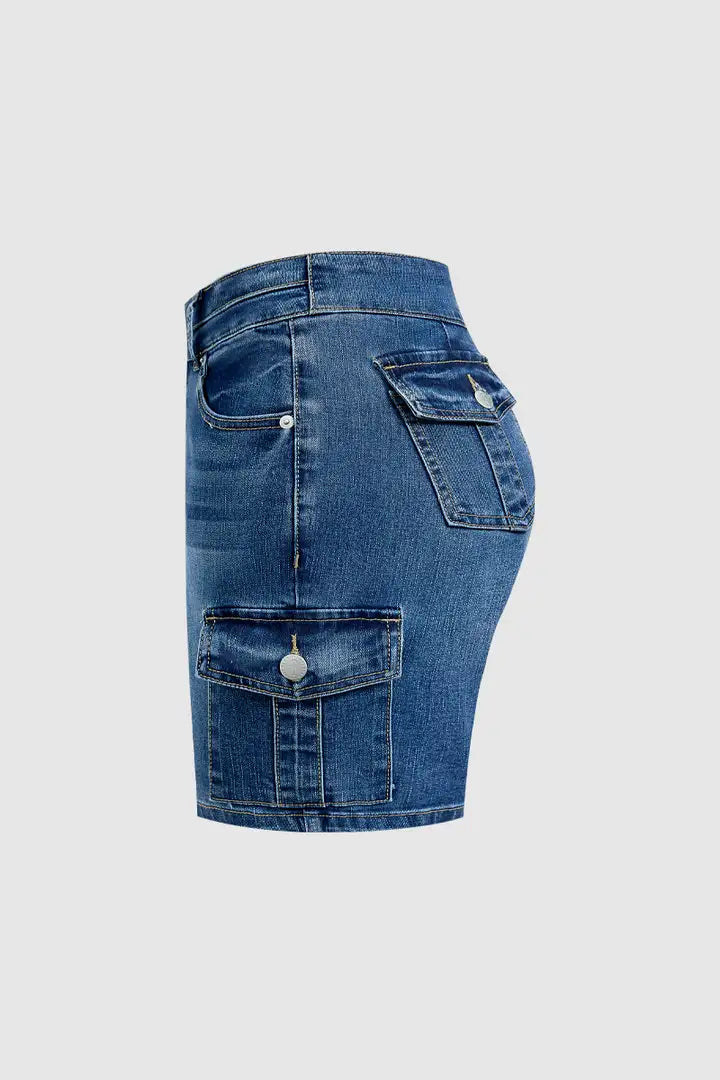 Tira - Denim broek met klepzakken