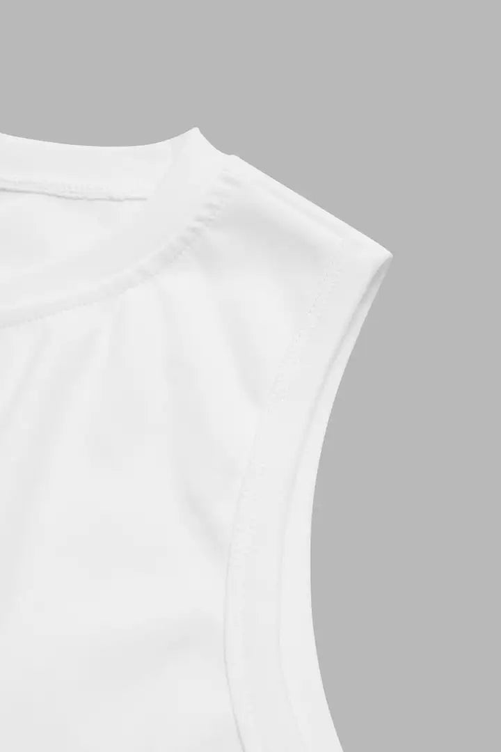 Tanktop met ronde hals en korte mouwen