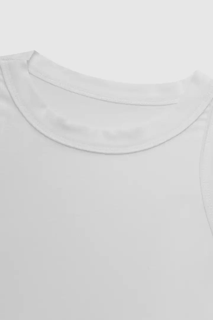 Ribgebreide tanktop met ronde hals