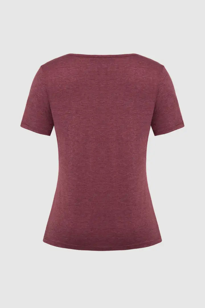 Geplooid T-shirt met V-hals en korte mouwen