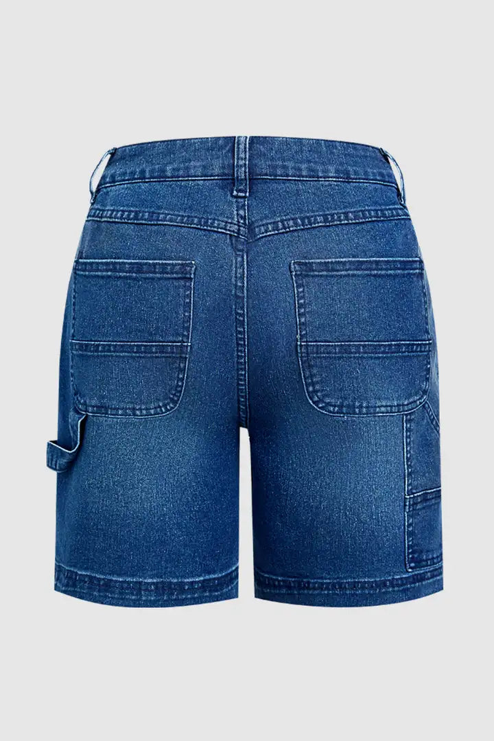Sira - Denim broek met opgestikte zakken en hoge taille