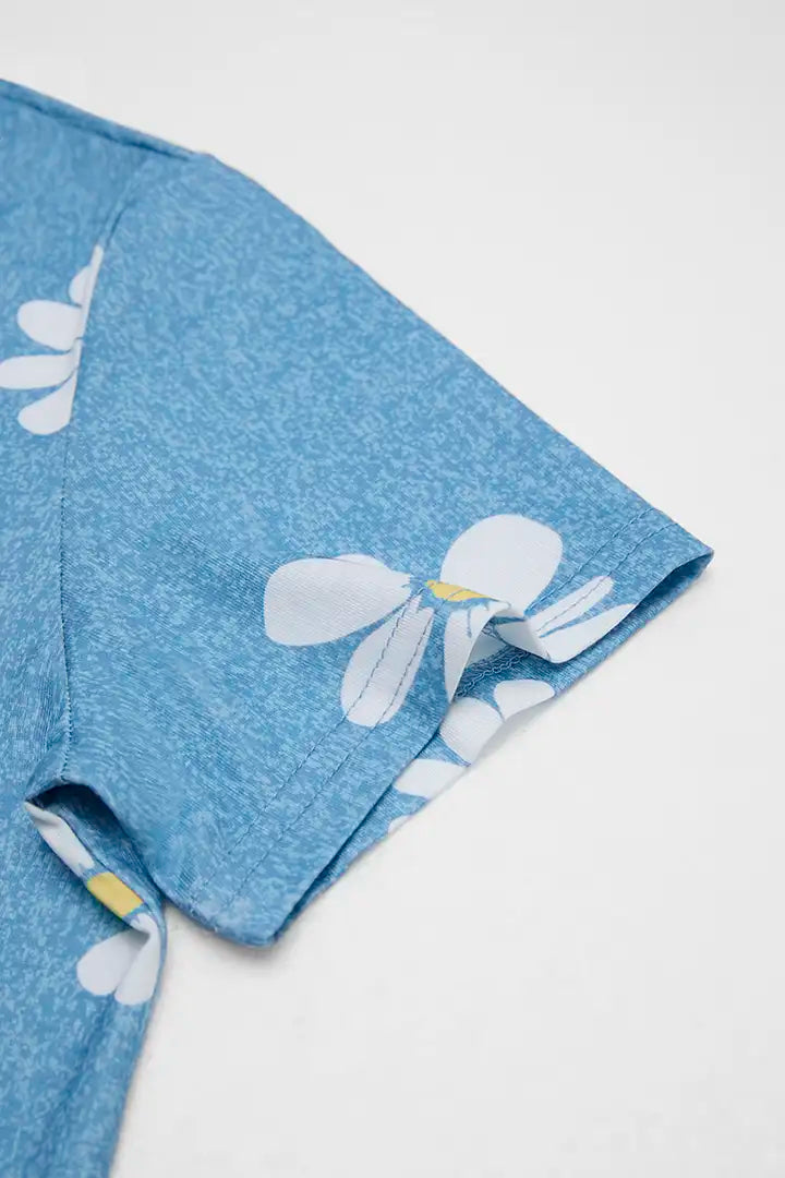 T-shirt met bloemenprint en ronde hals