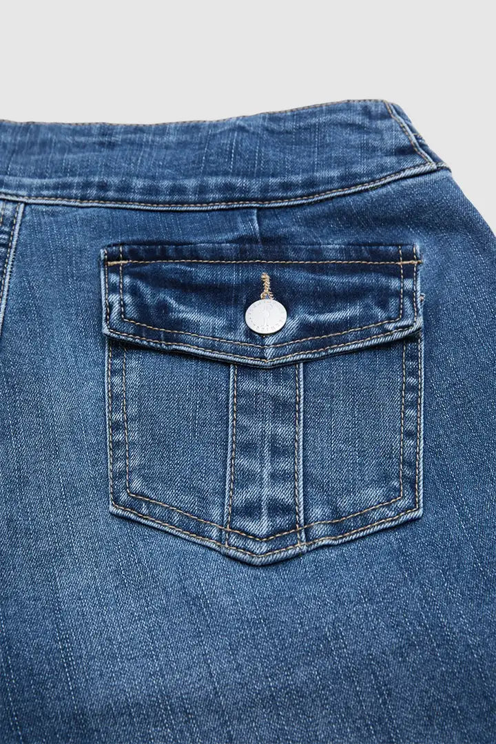 Tira - Denim broek met klepzakken