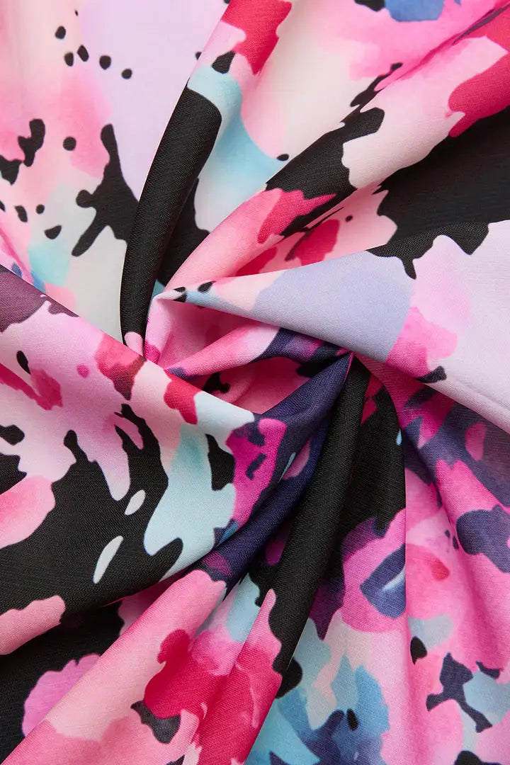 Jurk met bloemenprint en diepe V-hals