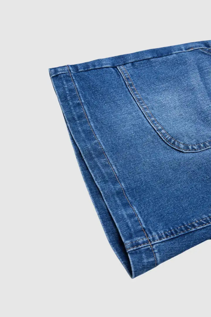 Nova - Wasbare denim broek met opgestikte zakken