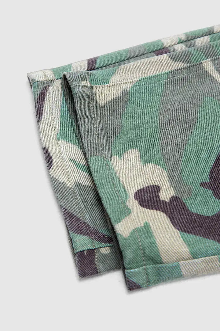 Luna - Camouflage cropped broek met trekkoord