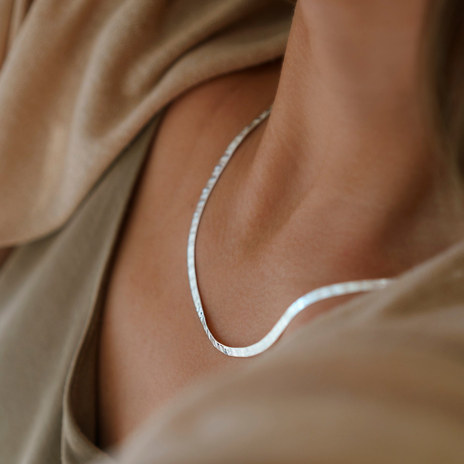 Platte schakelketting met detail