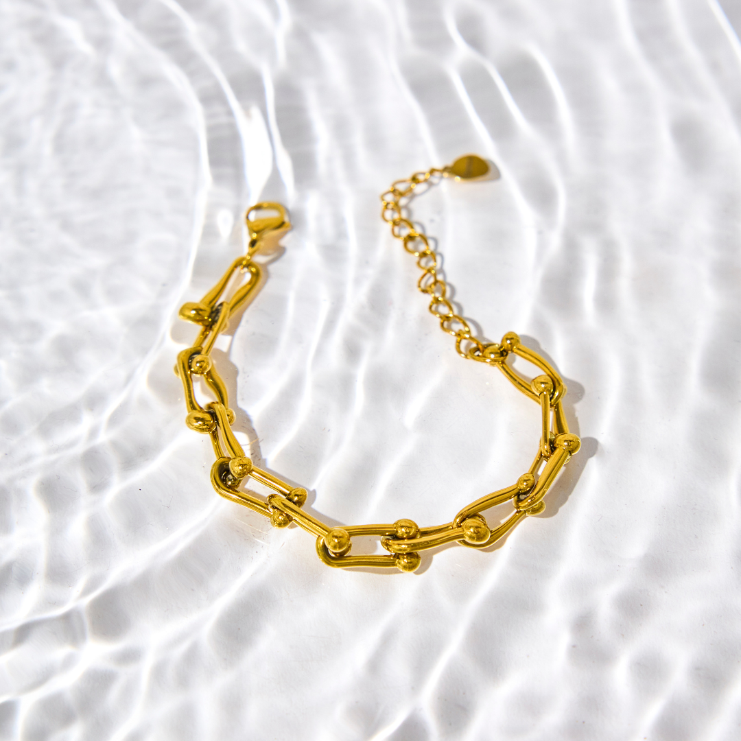 Chunky armband met U-vormige schakels